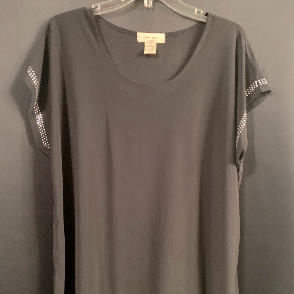 Black top rhinestone studded sleeves